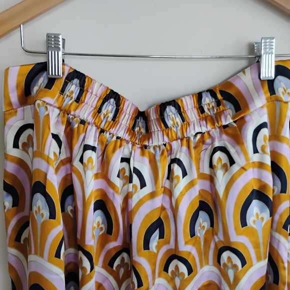 NWT House of Harlow 1960 Revolve Gold Purple Satin Floral Tank Wide Leg Pant Set - Picture 8 of 13